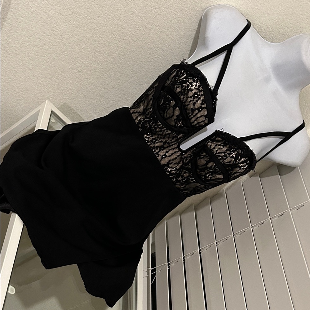 bebe Black Lace Mini Dress